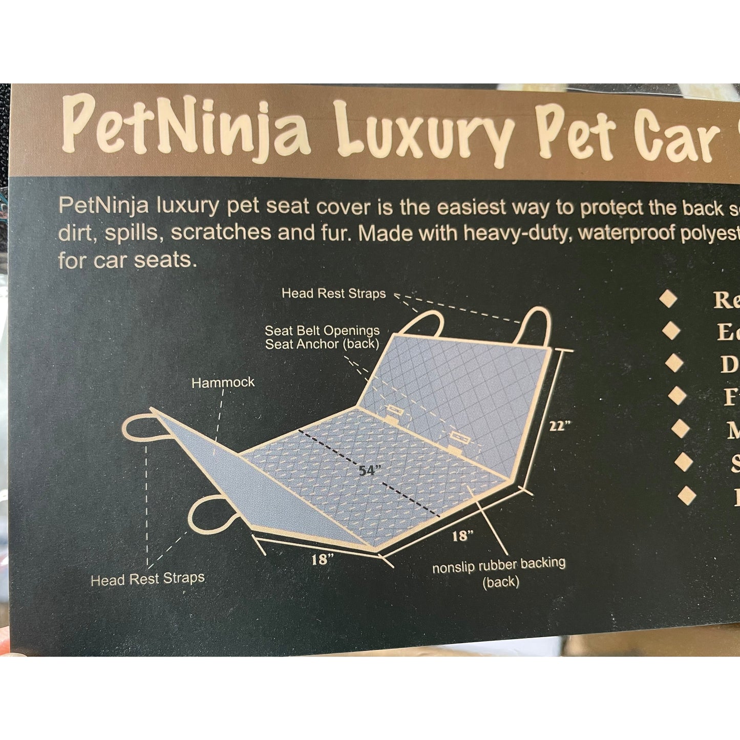 PetNinjia Luxury Pet Car Seat Cover